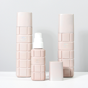 Botol dan Stoples Pompa Lotion Kaca Matte Pink Desain Mewah Set 30g/50g/40ml/100ml/120ml Sablon Skincare Perawatan Kulit Serum - Product Image 2