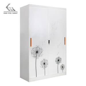 2 Door <strong>Double</strong> Large Storage <strong>Wardrobes</strong> Bedroom Furniture <strong>White</strong> Modern Designs Metal Closet Storage <strong>Wardrobe</strong> - Product Image 3