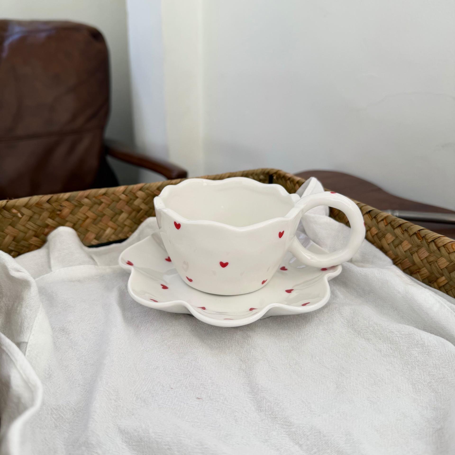 Red Little love cup 250ml+plate 15cm