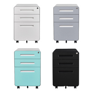 Armoire à dossiers mobile <span class=keywords><strong>GDLT</strong></span> au design moderne, avec 3 tiroirs, sur roulettes, pour le bureau ou la cuisine, en métal - Product Image 3