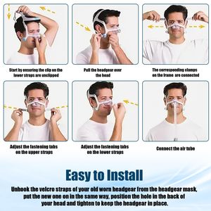 Sangle de remplacement durable et de qualité pour <span class=keywords><strong>masque</strong></span> CPAP, compatible avec <span class=keywords><strong>Resmed</strong></span> <span class=keywords><strong>Airfit</strong></span> Air Touch <span class=keywords><strong>N20</strong></span> - Product Image 3