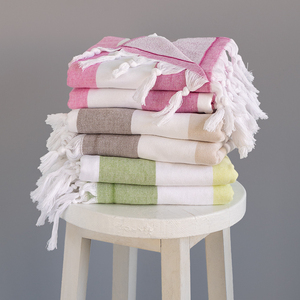 Tendances du goût 100% coton turc éponge écologique rayé séchage rapide absorbant piscine plage Peshtemal serviette sable gratuit taille personnalisée - Product Image 2