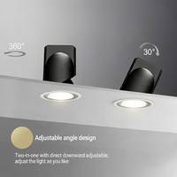 Spot LED encastré anti-éblouissement 12W COB à haute luminosité, découpe 75mm, en aluminium, design moderne pour hall d'hôtel et maison de luxe