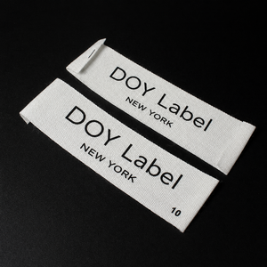 Étiquettes de vêtements personnalisées, fabrication sur mesure, nom de marque, pliage en bout, tissu 100% coton, impression sérigraphique, étiquettes d'entretien, étiquettes principales pour chaussures et vêtements - Product Image 3