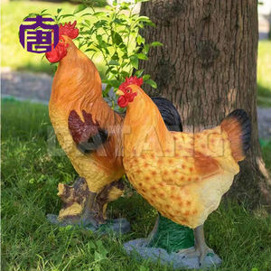 Lámpara de pie de resina impermeable IP65 de alta calidad con forma de gallo, luces luminosas para césped, para decoración navideña de paisajes en parques y plazas. - Product Image 6