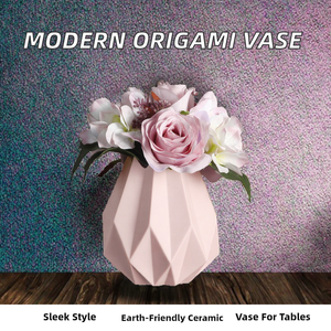Jarrón de Cerámica Moderno, Ecológico, Minimalista, con Diseño de Origami, Esmaltado, Hecho a Mano, para Sala de Estar, Año Nuevo Chino - Product Image 2