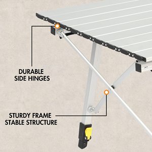 Cắm Trại bảng có thể gập lại xách tay nhôm gấp bảng với chân có thể điều chỉnh cho ngoài trời, bãi biển, dã ngoại - Product Image 4
