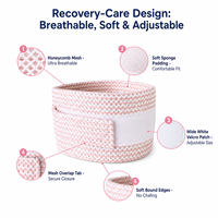 Collier éthelien souple pour chats et chiens après chirurgie, anti-léchage et anti-morsure, cône de récupération réglable, protecteur de cou respirant