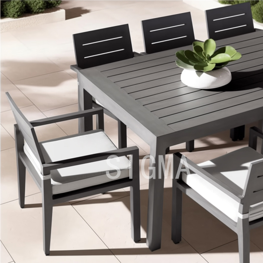 Luxury Outdoor Garden Aluminum Dining Chair Set Waterproof Patio Outdoor Chair