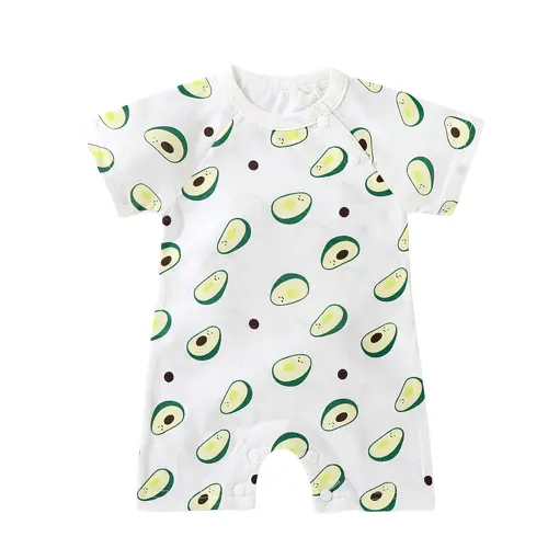 Newborn baby clothes 100% cotton jumpsuit summer short sleeved jumpsuit baby walking pajamas jumpsuit