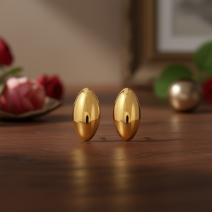 Fashion Geometric Classic Stud <b>Earrings</b> 316L Stainless Steel PVD Gold Plating Sustainable Resistant - Product Image 3
