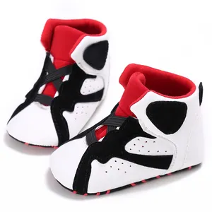 Bebek ayakkabıları yumuşak tabanlı çocuk basketbol sneakers 10 renk ODM moda rahat 0-1 yıl bebek ayakkabısı
