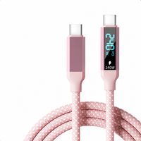 Câble USB C vers USB C 240W avec affichage LED, câble de charge rapide en silicone souple pour ordinateur portable, tablette, téléphone, OEM ODM, logo personnalisé