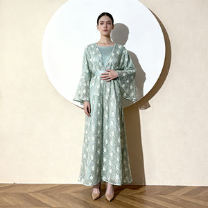 Abaya de luxe, nouveau style, élégante, en dentelle personnalisée, en polyester, pour occasions spéciales, robe pour femmes musulmanes, vente en gros - Product Image 2