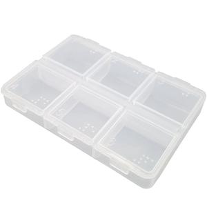 Caja de Plástico Transparente para Joyería y Arte de Uñas, con 6 Compartimentos, Tapa de Doble Fila con Apertura Independiente, Estuche para Pastillas - Product Image 6