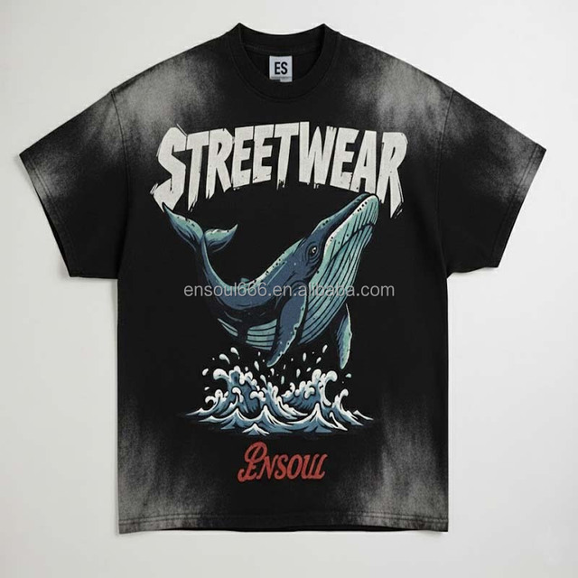 Men's Heavyweight 100% Cotton Streetwear Digital Print Monkey Wash Spring Casual Oversized Eco-Friendly Breathable Graphic Tee