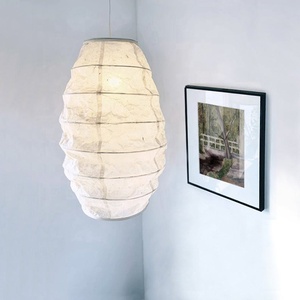 Lampe de plafond en papier fait main, forme irrégulière, style Wabi Sabi, décoration intérieure pour salon - Product Image 2