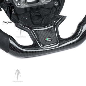 Volant sport en fibre de carbone perforé en cuir Megalomania pour modèles <span class=keywords><strong>Jaguar</strong></span> 2017- (XF/XFL/XEL/<span class=keywords><strong>E</strong></span>-PACE/F-<span class=keywords><strong>TYPE</strong></span>/F-PACE) - Product Image 4