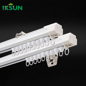 IKSUN personalizado deslizante montado en la pared riel de cortina aluminio extensible silencioso juego de rieles de cortina para oficina en casa - Product Image 1