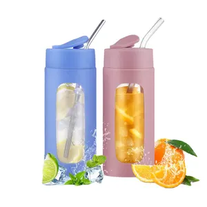 Trend produkte Neuheiten Smoothie Saft Glas Eis kaffee Trinkbecher 18oz Boba Tee tasse mit Silikon deckel und Strohhalm