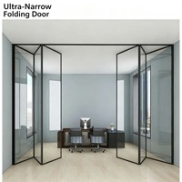 Puertas y Ventanas Plegables de Vidrio Templado con Aleación de Aluminio Moderna, Acabado Interior Impermeable, Superficie con Acabado Personalizado