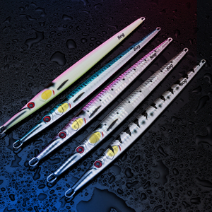 Câu cá lure kim loại Jig dài mỏng Kim chì cá 60G 80g 100g 3D kim loại Jig nước mặn đúc và chậm jigging Lure - Product Image 6