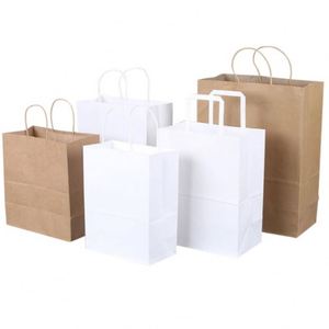 Custom Printing Logo Luxury Party Gift <b>Wedding</b> Birthday Christmas Retail Food Takeaway Kraft Paper Bags With Handles - Product Image 2