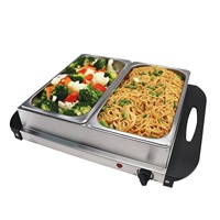 Elektrischer Buffet-Wärmer mit 2 herausnehmbaren, temperierbaren Schalen