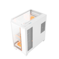 AntarcChill White Gaming ATX Desktop Table Computer Case Mid Tower with 7 Fans Full View Tempered Glass Fish Tank Fashion
