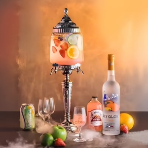 <span class=keywords><strong>Fontaine</strong></span> à Absinthe Vide en <span class=keywords><strong>Verre</strong></span> Transparent <span class=keywords><strong>avec</strong></span> Robinets, Distributeur de Boissons Personnalisable <span class=keywords><strong>avec</strong></span> Logo, 2L, Soufflée à la Main, en Alliage de Zinc, Design Classique - Product Image 1