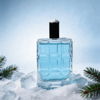 Flacon de parfum à facettes de 80 ml en gros, emballage vide en verre pour parfum, base lourde de 191 g