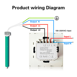Interruptor de cortina inteligente Tuya Zigbee tipo 86 con control por voz Alexa para automatización del hogar - Product Image 3