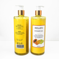 Gel Douche Éclaircissant et Exfoliant Molato Papaye Citron Vitamine C Hydratant Nettoyant en Profondeur Marque Blanche