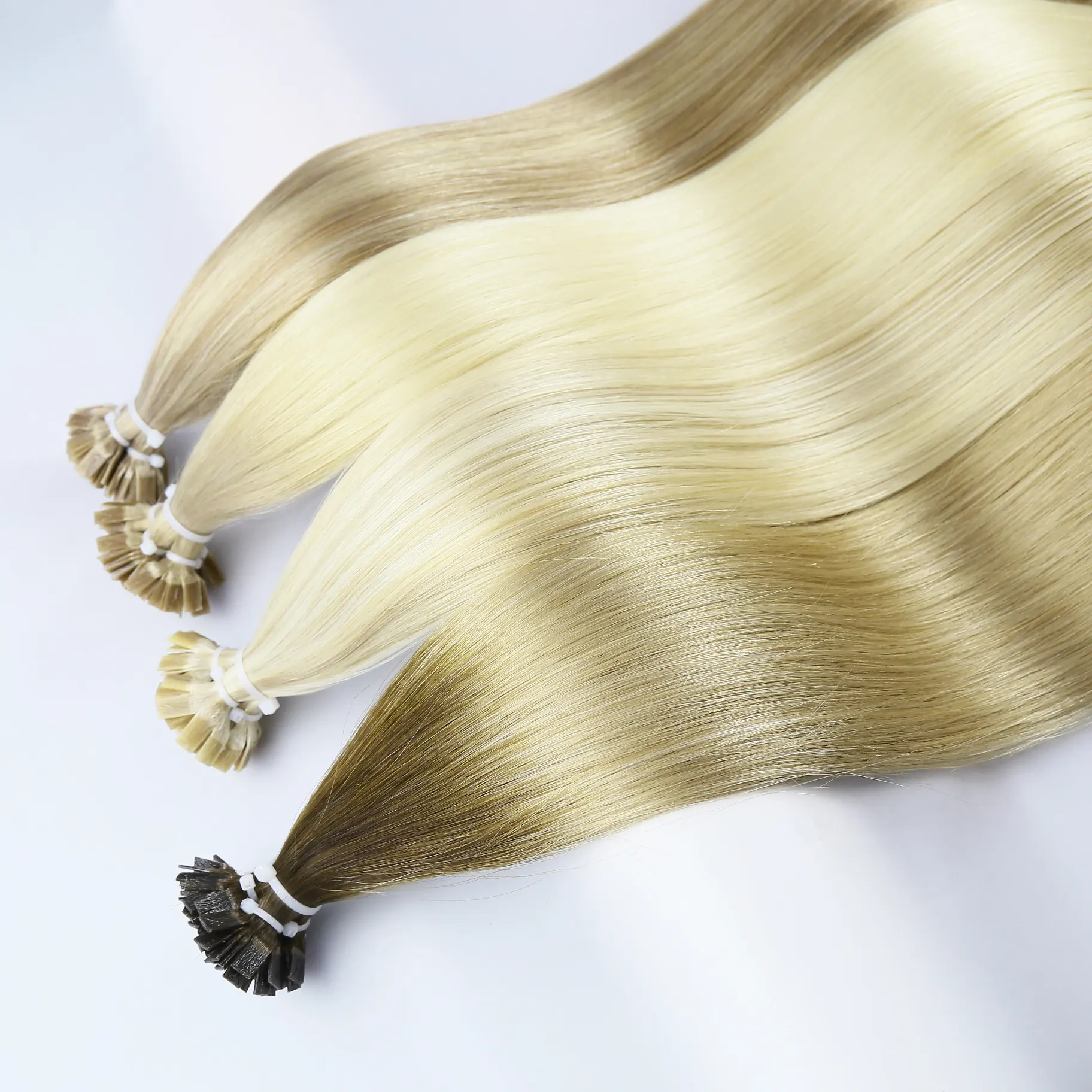 Großhandel Double Drawn Italian Pre-Bonded Flat Tip Haar verlängerungen Virgin Keratin Human Hair Extension