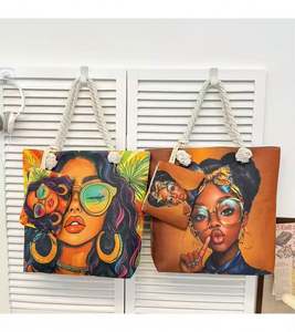 Juego de Bolsas de Mano de Fábrica OEM a Precio de Mayorista - 5 Bolsas de Algodón de Moda con Forro de Lona, Cierre de Cremallera, Portátiles para Compras Domésticas, Multiusos - Product Image 5