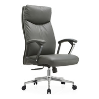 Chaise de bureau de direction à dossier haut en cuir avec appui-tête réglable pour mobilier de bureau commercial