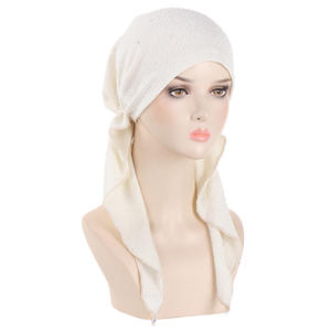 Nueva moda versátil musulmana señora instantánea tela Hijab para mujeres venta al por mayor pañuelo elástico curvo último Hijab instantáneo - Product Image 3