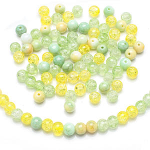 Zhubi jaune vert craquelé perles de verre mélange 8MM <span class=keywords><strong>Chartreuse</strong></span> perles rondes en cristal Transparent pour la fabrication de bijoux Bracelets - Product Image 3