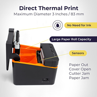 Printer Thermal 80E 80mm Printer POS Thermal Langsung Kecepatan Tinggi dengan Port USB LAN Kompatibel Windows/Mac untuk Penggunaan Dapur
