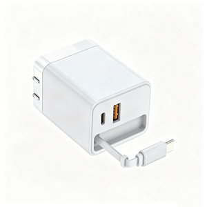 Multi function charger GaN AC Wall Mounted Travel Charger with <b>USB</b> A <b>USB</b> C PD ports and EU US US UK <b>plugs</b> 40W 65W - Product Image 3