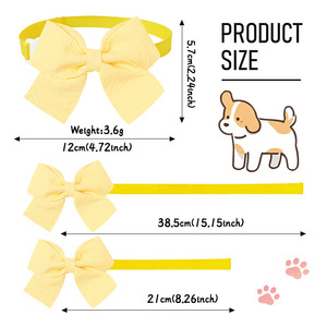 Lindo <span class=keywords><strong>Collar</strong></span> Ajustable y Ecológico para Perro con Cintas a Cuadros y Cierre de Botón, para Todas las Estaciones, Accesorio de Peluquería para <span class=keywords><strong>Yorkshire</strong></span> <span class=keywords><strong>Terrier</strong></span>, de Poliéster - Product Image 3