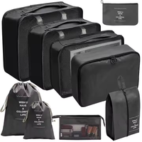 Ensemble de 9 cubes de rangement en PVC pour bagages de voyage, organiseurs de voyage, sacs de rangement, motif carré