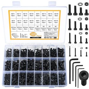 M2 M3 M4 M5 Black Cup Head Hex Socket Screws Nuts Combination Set 1225pcs DIN912 Grade A - Product Image 4