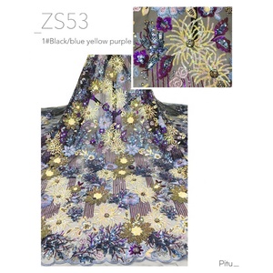 Aso ebi-vestido de novia nigeriano personalizado, tela de encaje con lentejuelas, disponible, novedad de 2021 - Product Image 1