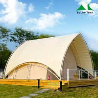 Tente de restaurant en forme de voile de désert pour l'extérieur, tente de camping imperméable, tente de safari, tente de glamping pour complexe hôtelier
