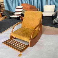 Fauteuil à bascule vintage en bois massif, fauteuil inclinable individuel pour la maison, idéal pour la détente, le sommeil et les loisirs quotidiens