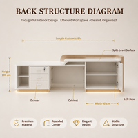 Qianhao - Mobilier de bureau commercial de luxe moderne haut de gamme en MDF, ensemble complet carré, pour restaurant, salon, réception