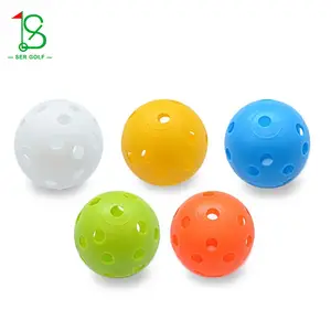 Bolas de golfe plásticas perfuradas a granel para prática de golfe, bolas de plástico coloridas para treinamento