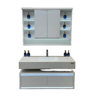 Meuble-lavabo de salle de bain moderne de style européen avec vasque en marbre et meuble en pierre frittée