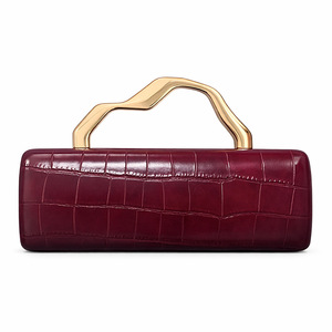 Wholesale Solid Pattern Clutch Bag with Gold Handle Chains Magnetic Closure Chain Strap Evening Party Fashion Evening <b>Purse</b> - Product Image 5